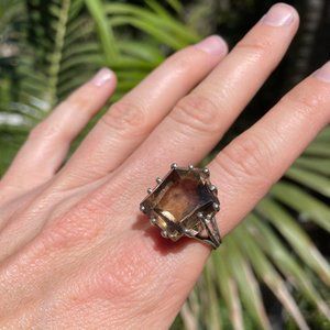Chunky Topaz and Silver Ring